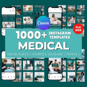 Orthopedic Surgeon Instagram Templates | Medical Canva Posts & Stories | Fully Editable Clinic Marketing Content Bundle